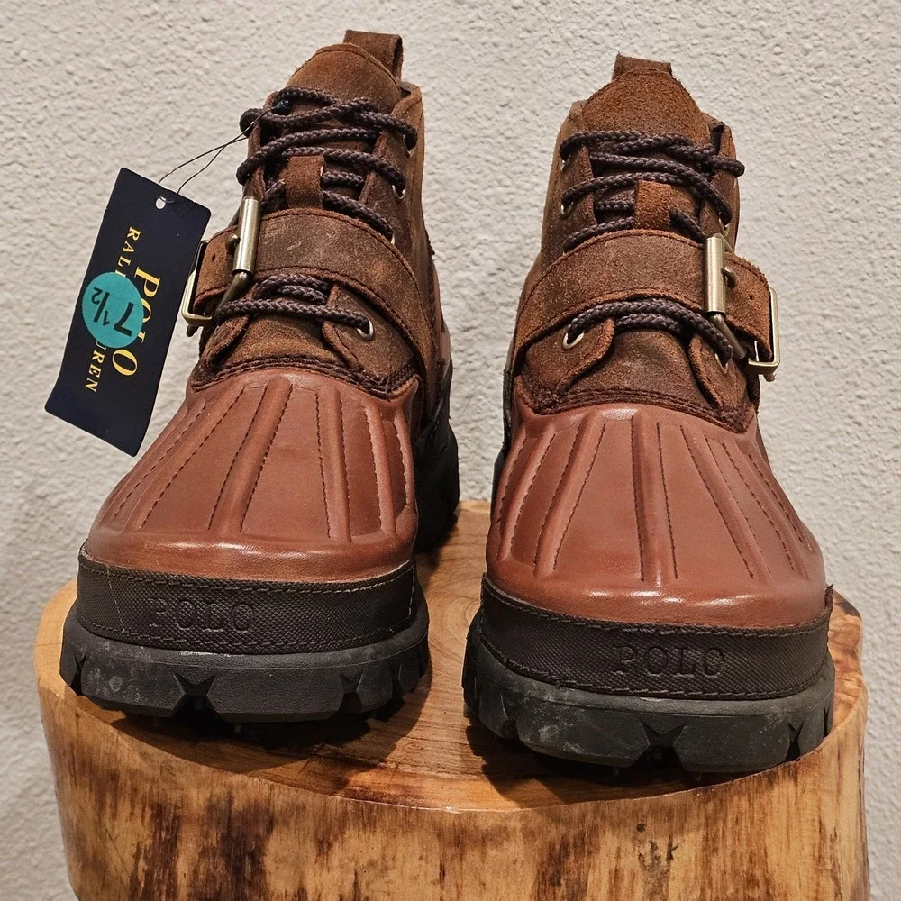 Polo Ralph‎ Lauren Oslo Low Waterproof Leather Suede Boots Mens Size 7.5